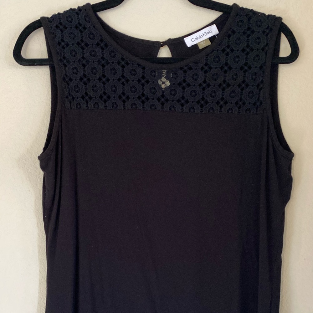Calvin Klein Black Crochet detail  Medium top